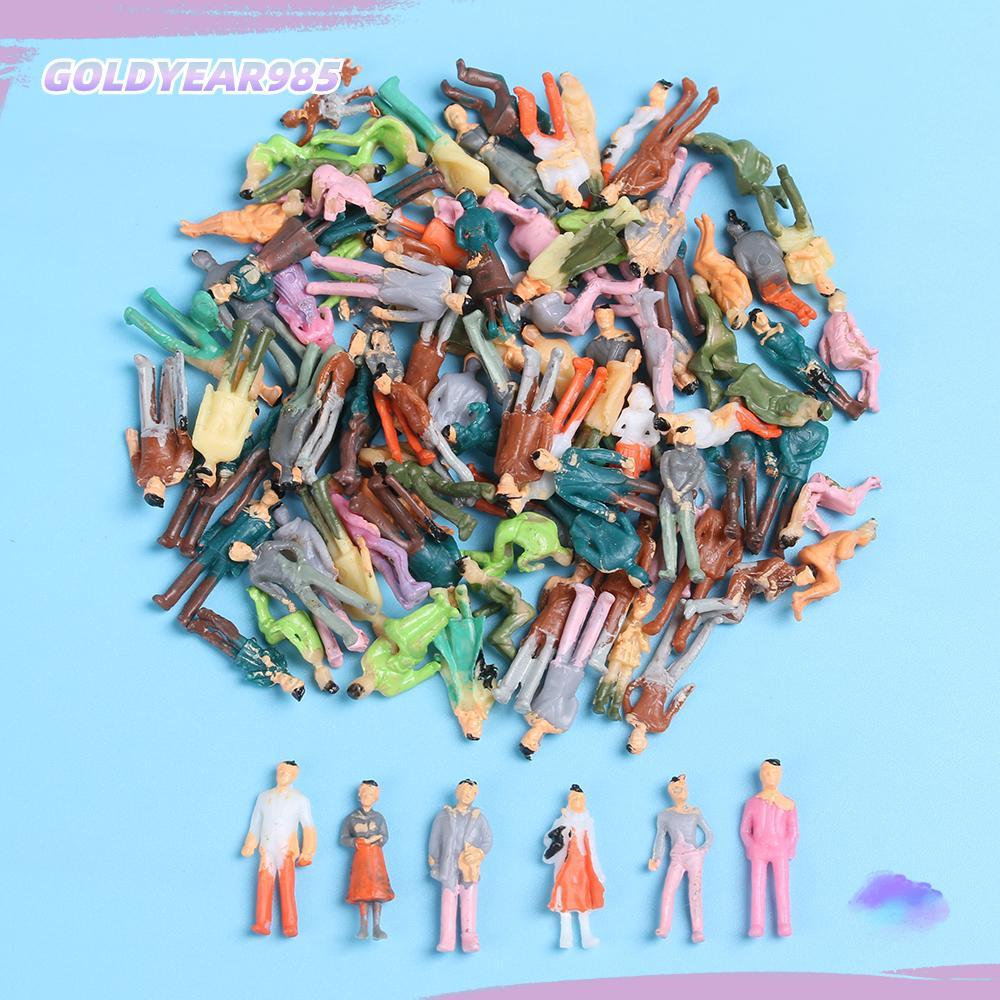 GOLDYEAR985 100pcs รุ่นอาคารผู้โดยสารวัสดุ ABS ผสมสี Pose 1:100/1:150/1:75/1:50 Scale ทิวทัศน์รถไฟ