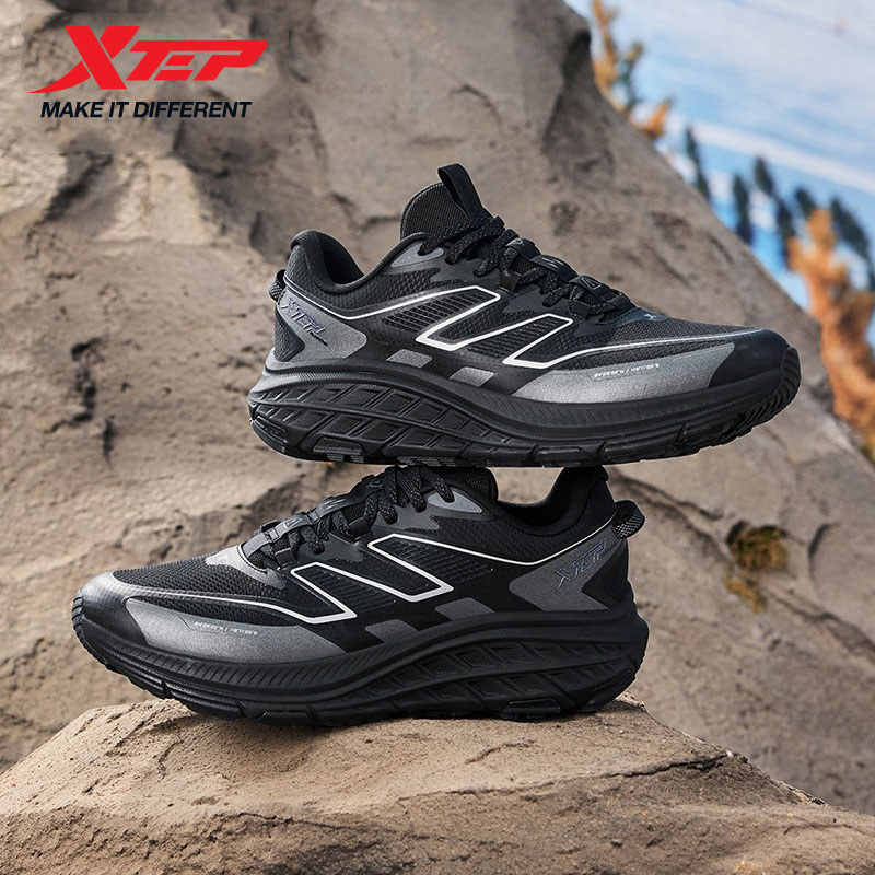 XTEP รองเท้าเดินป่ากลางแจ้งผู้ชายหนังกันน้ํากีฬารองเท้า Anti-slip Shock-abounding สําหรับผู้หญิง