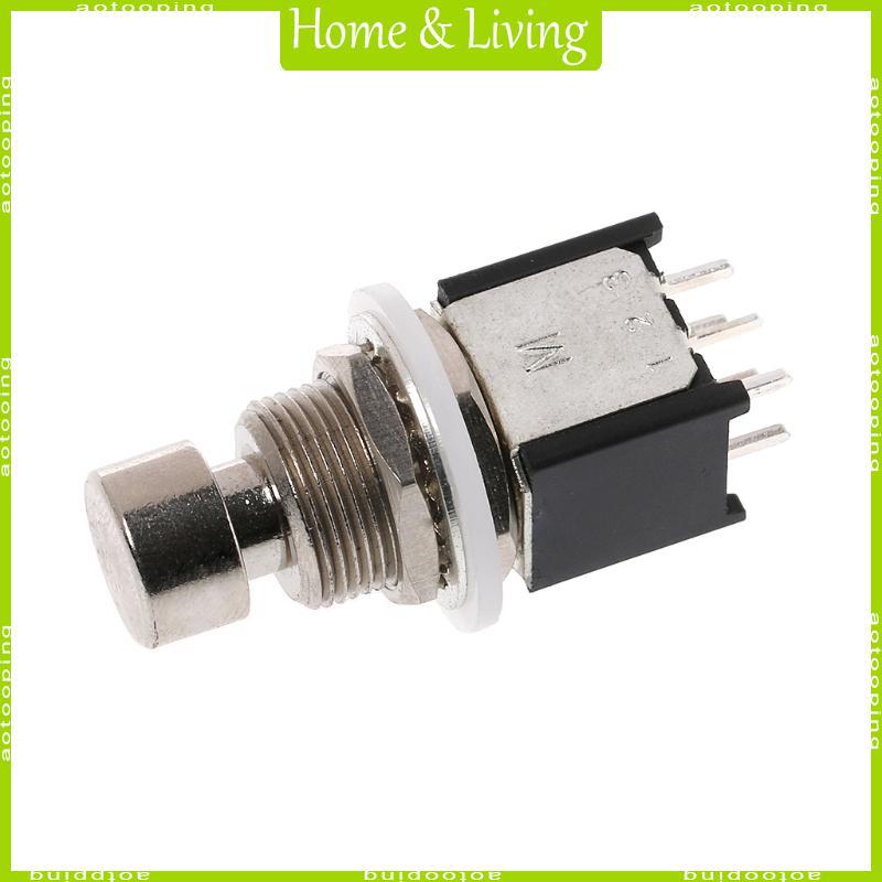 AOTOO DPDT Momentary On Foot Switch กีตาร์เหยียบโลหะ Stomp กล่อง