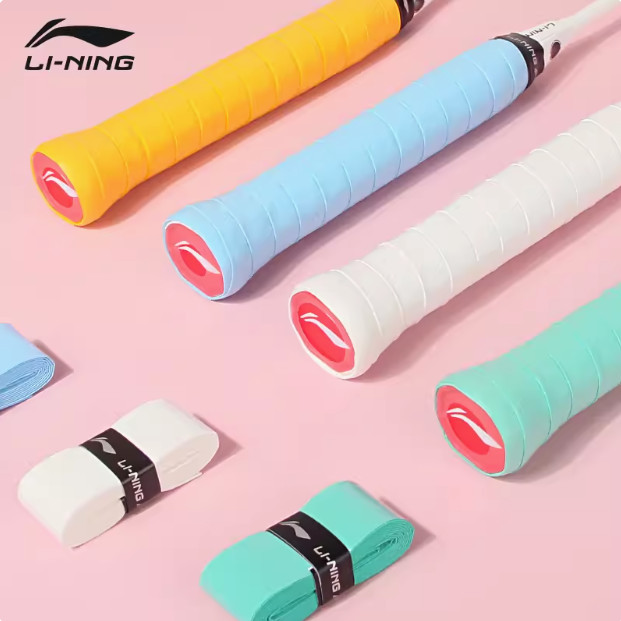 New Product#Li-Ning Badminton Racket Grip Sweat-Absorbing Non-Slip White PU Glossy Thin Style GP2000