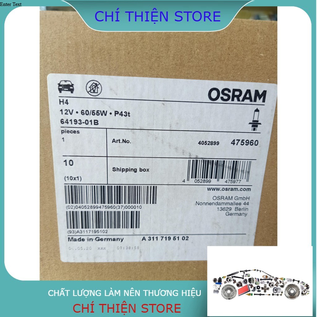 หลอดไฟหน้า OSRAM Cos H4 ของแท้ 12V 55/60W