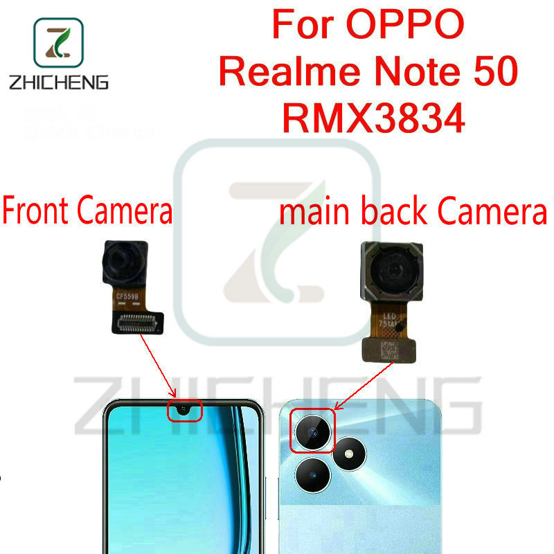 สําหรับ OPPO Realme Note 50 RMX3834 กล้องด้านหน้าเปลี่ยนกล้องหลังแบบเปลี่ยน