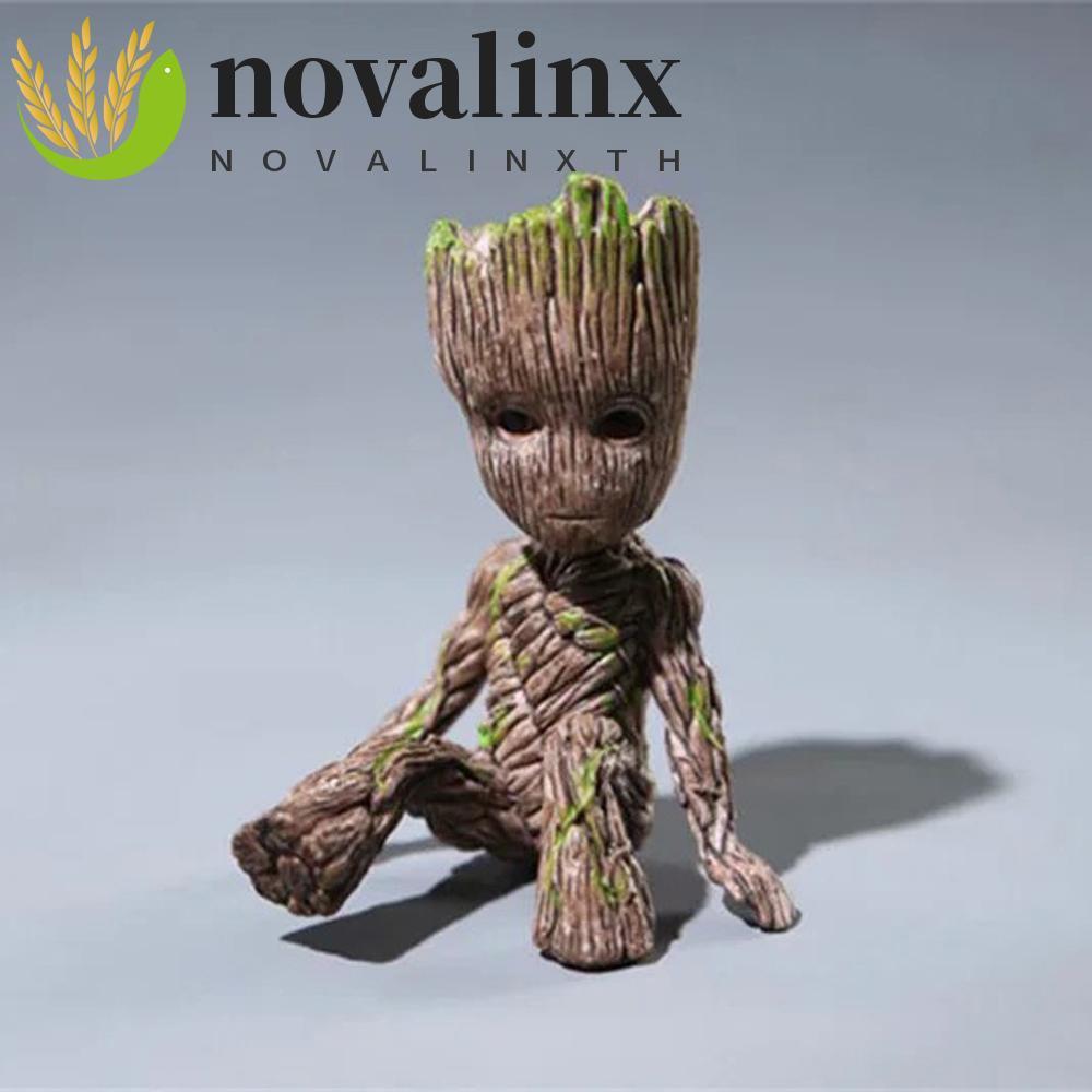 NOVALINX Groot รูปของเล่นตุ๊กตา Avengers นั่ง Mini Groot