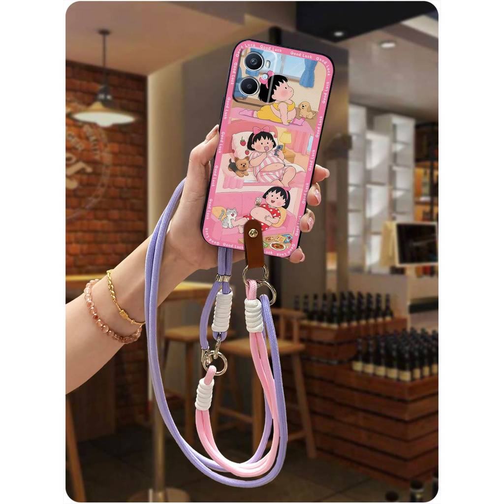 ป้องกันฝุ่นการ์ตูนเคสโทรศัพท์สําหรับOPPO A96 4G Anti-knock Full Wrapกันกระแทก LanyardซิลิโคนCrossbod