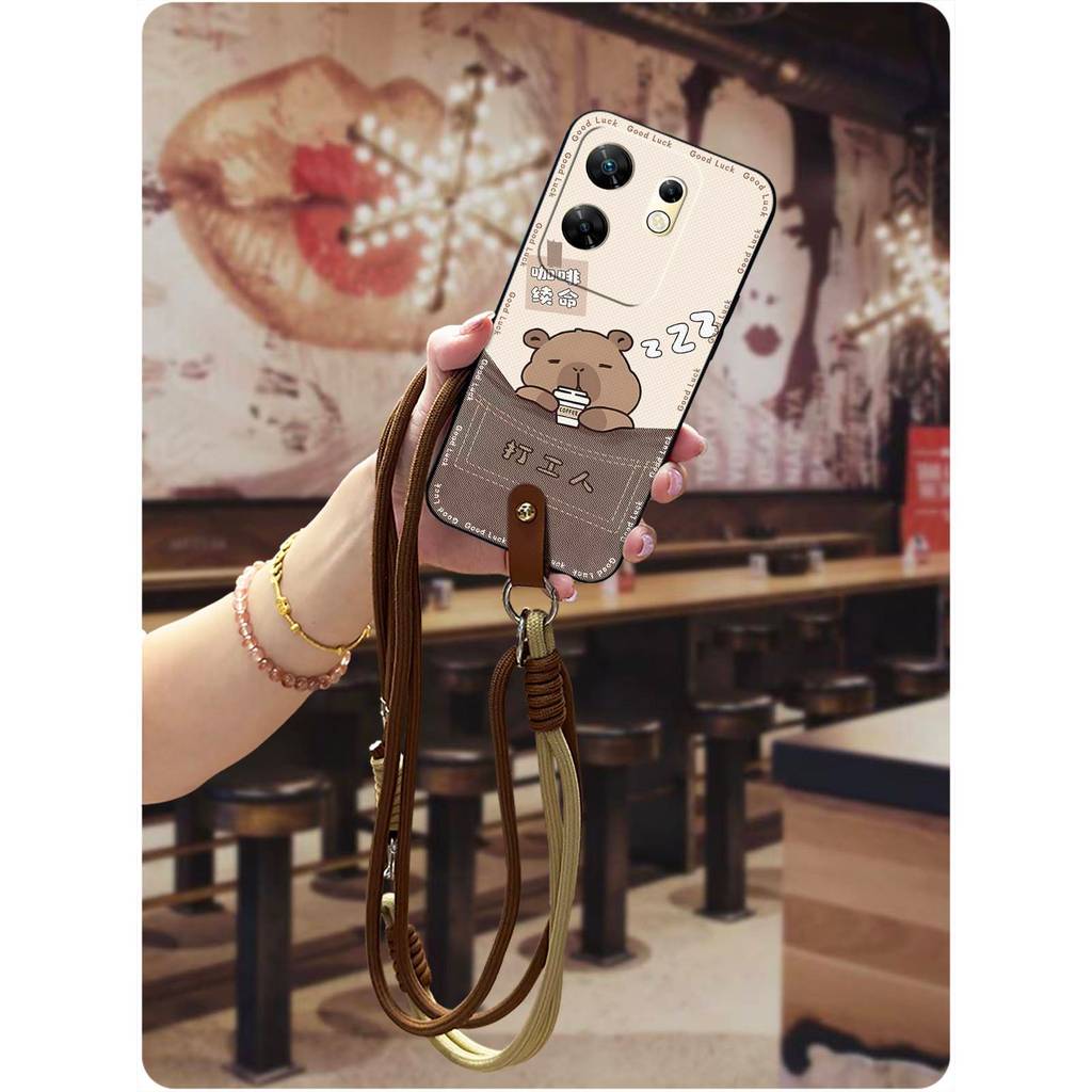 Dirt-proof Diagonalเคสโทรศัพท์สําหรับInfinix Zero30 4G/X6731B TPU Lanyardแฟชั่นออกแบบCrossbodyสร้อยค