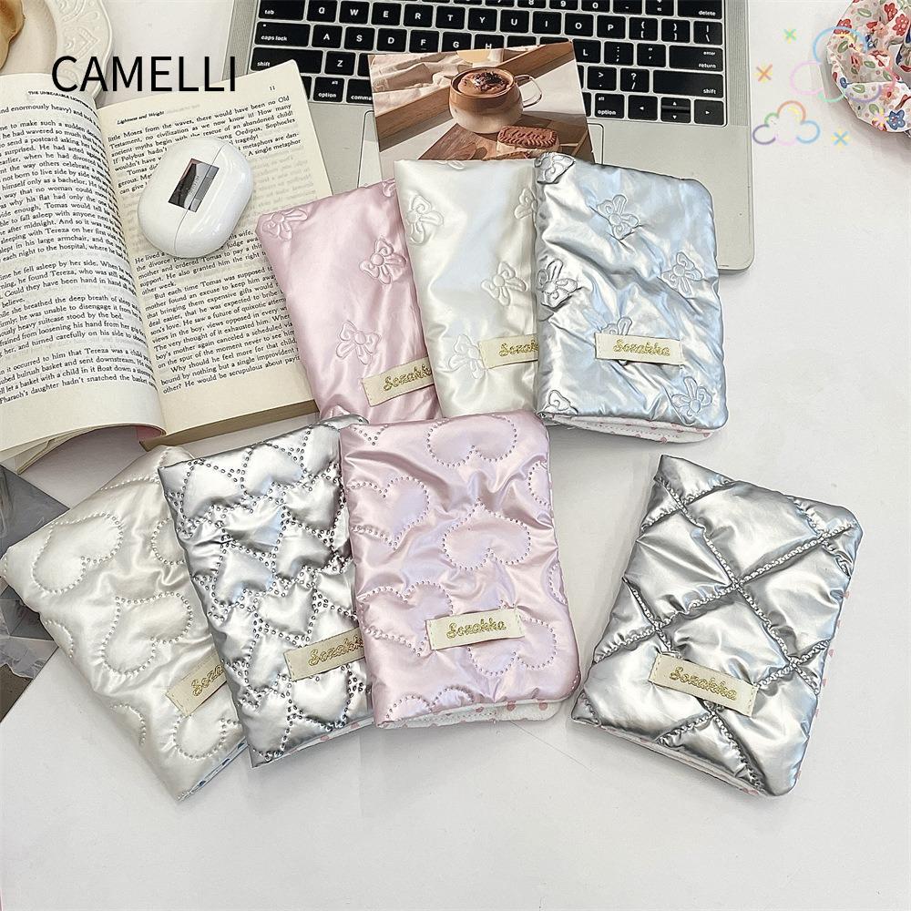 CAMELLI Travel Ticket Card Holder, Bownot PU Passport Clip, Cute Multifunctional Y2k Ticket Clamp Tr