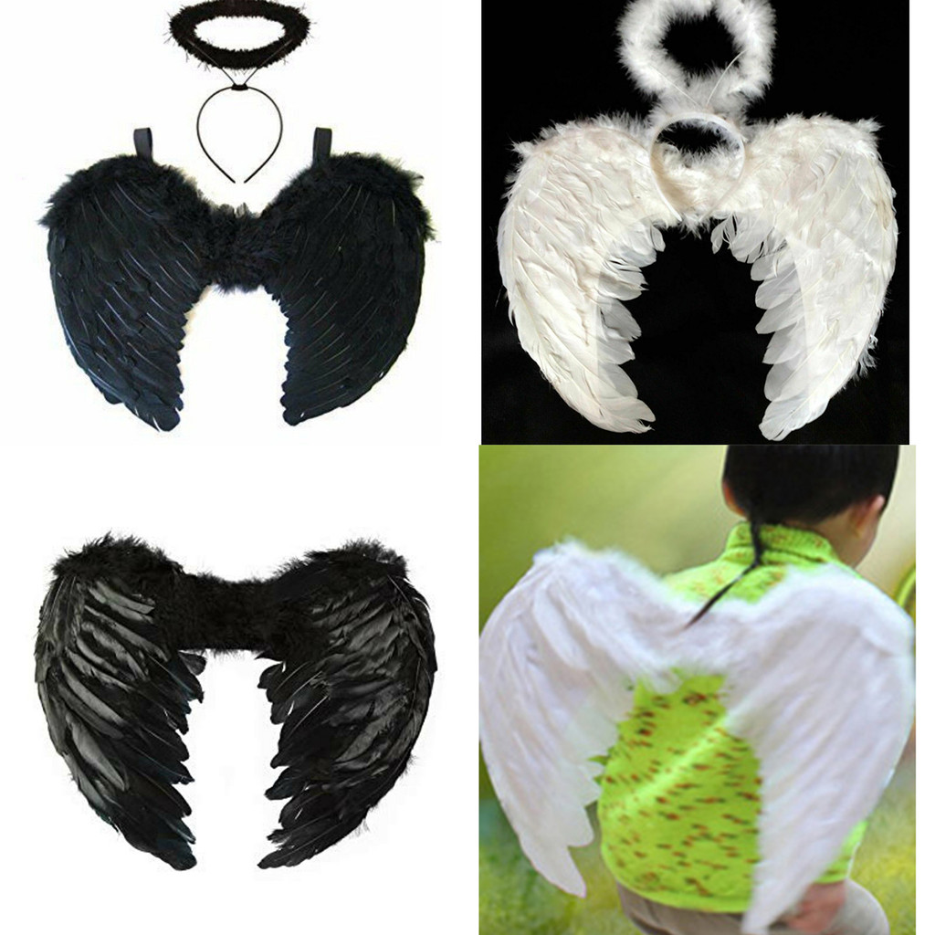 Creative Angel Wings คอสเพลย์รูปตกแต่ง Props เด็กผู้ใหญ่ประสิทธิภาพ Feather ปีกเจ้าสาวดอกไม้ชุดเด็ก