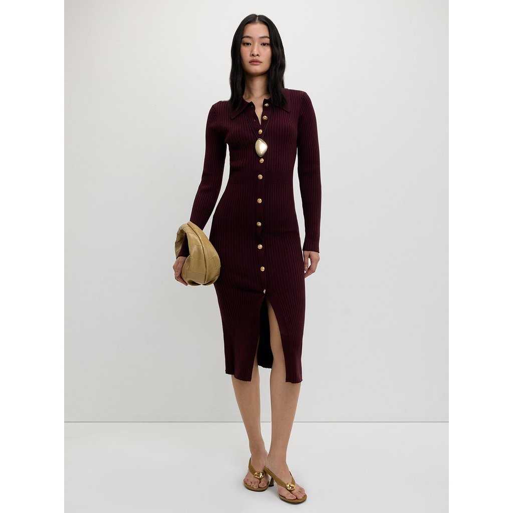 [Pomelo] เดรสยาวติดกระดุม / Buttoned Knit Dress
