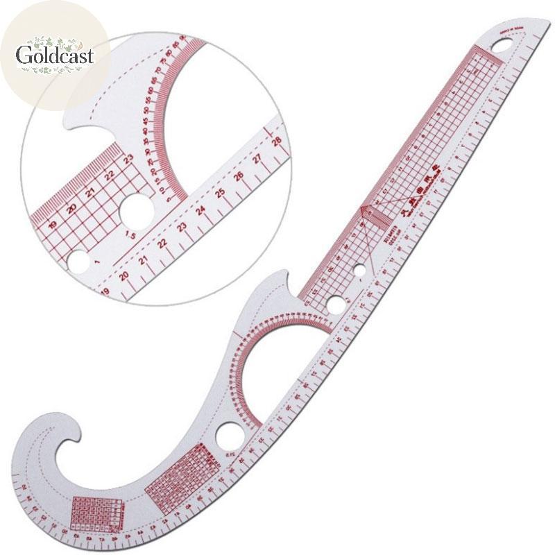 GOLD มัลติฟังก์ชั่นพลาสติก French Curve เย็บไม้บรรทัด Easy Curve ไม้บรรทัดสําหรับ Knitters TH