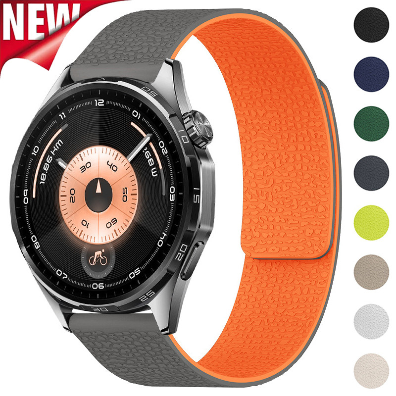 สายคล้องซิลิโคนแม่เหล็ก สําหรับ Huawei Watch 5/GT6/GT5 Pro 46 มม., GT4 41 มม., Honor Watch 5Ultra, Huawei Ultimate อุปกรณ์เสริม