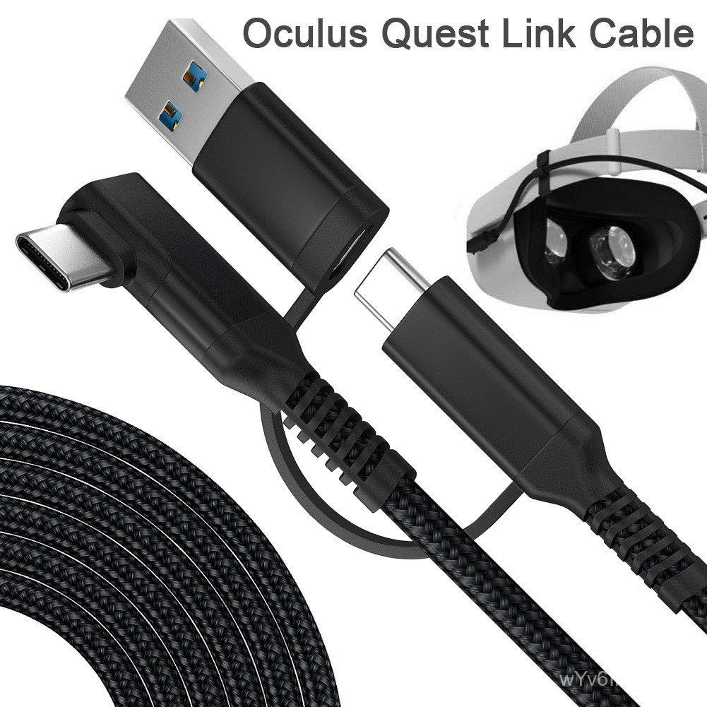 OculusQuest2LinkCable คอมพิวเตอร์ VR เกมคอนโซล VR แว่นตาขายร้อนข้อศอกสายเคเบิลข้อมูล Fast Charge
