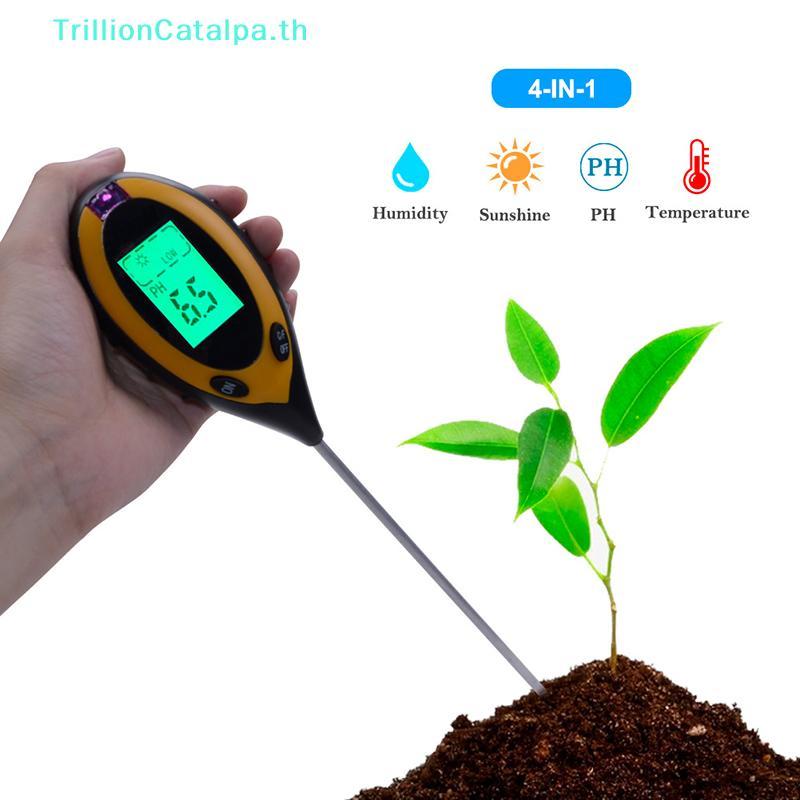 TrillionCatalpa Soil Ph Meter Tester Soil Tester Ph Moisture Meter อุณหภูมิแสงแดดการวัดความเข้มการวิ