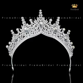 (พร้อมส่ง) เทียร่า 457 สีเงิน มงกุฎครึ่งหัว นางงาม งานสวย ปราณีต QCเพชรทุกเม็ด สินค้าพร้อมส่งจากไทย ไม่ต้องรอจีน