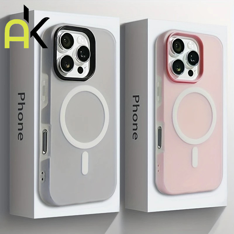 เคสโทรศัพท์แม่เหล็กสำหรับ iPhone 11 12 13 14 15 16 Pro Max 17 Air Covers เคสซิลิโคนนิ่มกันกระแทก 2in1