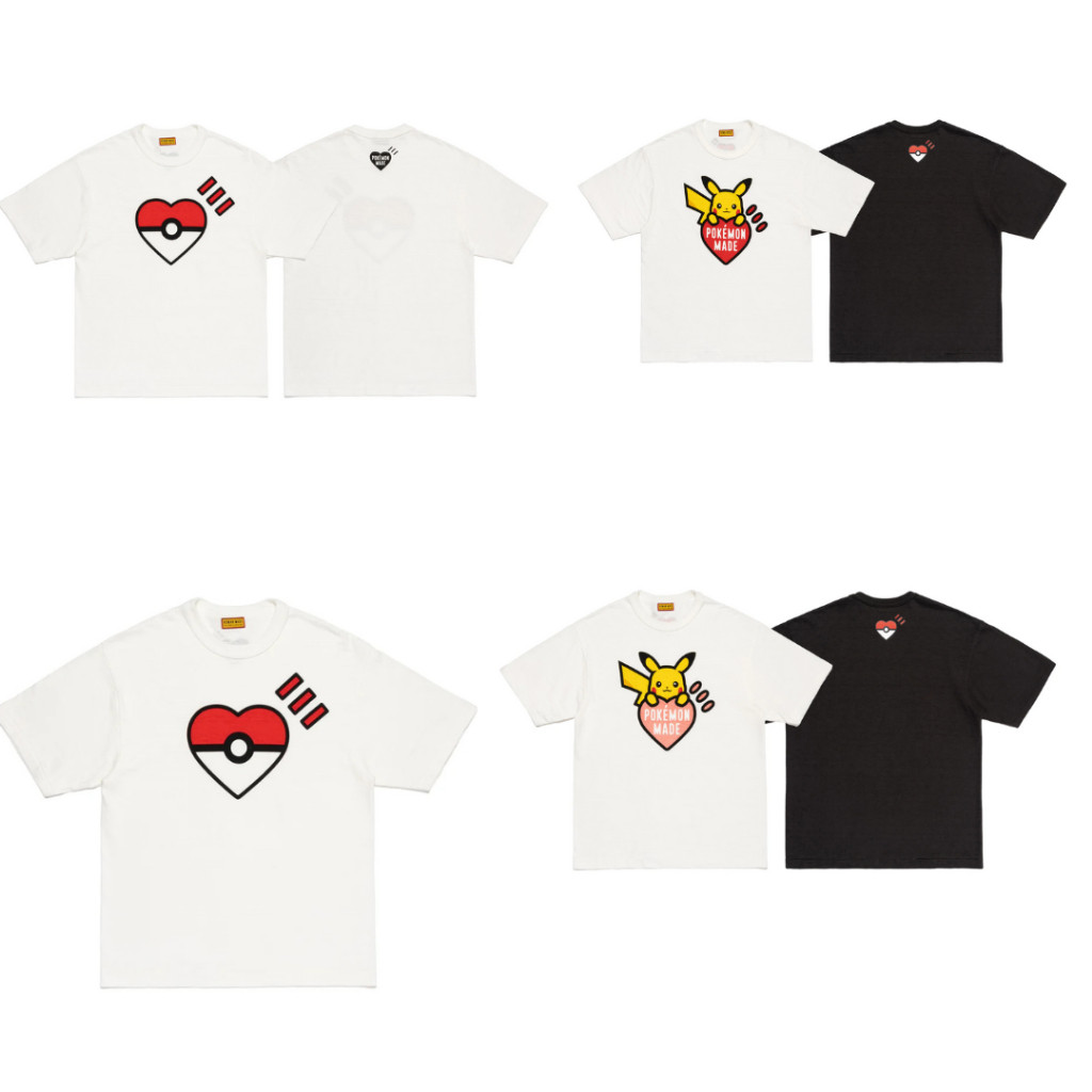 เสื้อยืดคอวีพร้อมสต็อก ทำจากผ้าฝ้ายคุณภาพเยี่ยม 100% พิมพ์ลายการ์ตูนรูปหัวใจ สไตล์.unisex