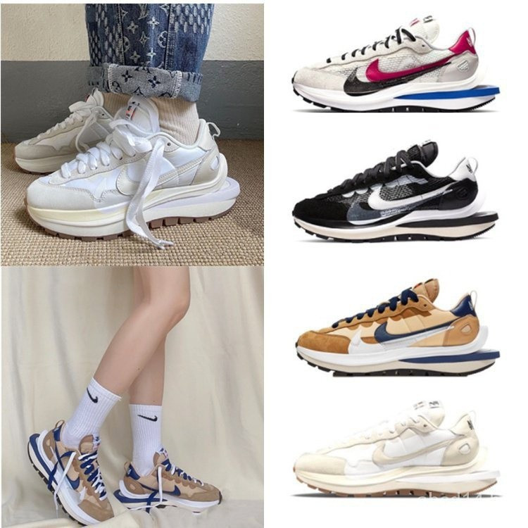 คุณภาพสูง Sacai X Nike VaporWaffle Deconstructed Double Hook Casual ผู้ชายผู้หญิงกีฬารองเท้า CV1363-
