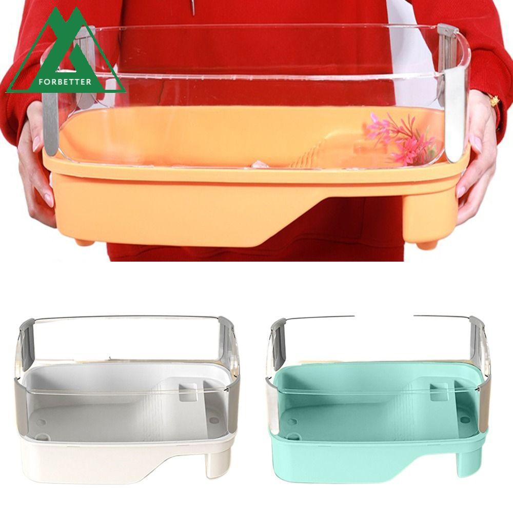 FORBETTER Turtle Tank, Bask Platform Bottom Drain Turtle House, 360° ดูพื้นที่มัลติฟังก์ชั่น Anti-es