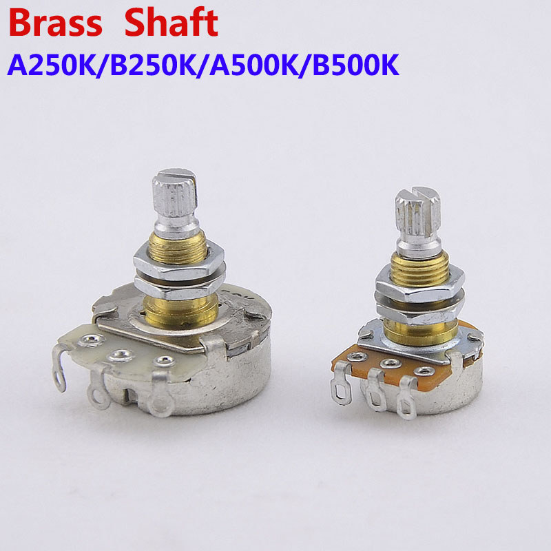 Alpha เพลาทองเหลือง Potentiometer (POT) สําหรับกีตาร์ไฟฟ้าเบส A250K/B250K/A500K/B500K