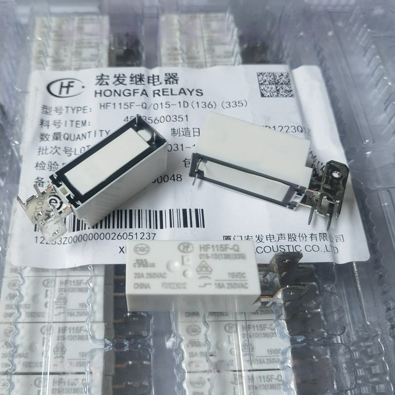 ((1 ชิ้น) ชิ้นส่วนอิเล็กทรอนิกส์ HF115F-Q 015-1D 15VDC เครื่องกําเนิดไฟฟ้ามาโคร 6 Pins 2 Pins 20A รี