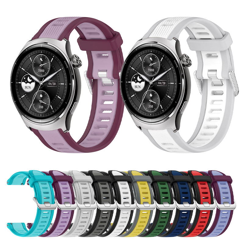 Two-tone Spliced Silver Buckle สายซิลิโคนสําหรับ Mibro Watch Lite 3 Pro Lite 2 C2 C3 C4 A1 A2 GS Act