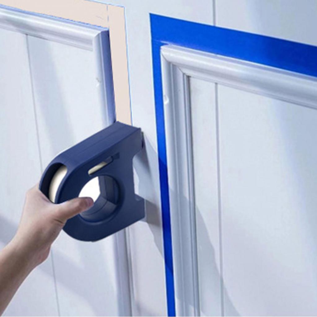 toolme-TH Painters Tape Applicator Masking Master Dispenser เครื่องตัดแบบพกพาสำหรับพ่นสีพื้นผนัง สีฟ้า