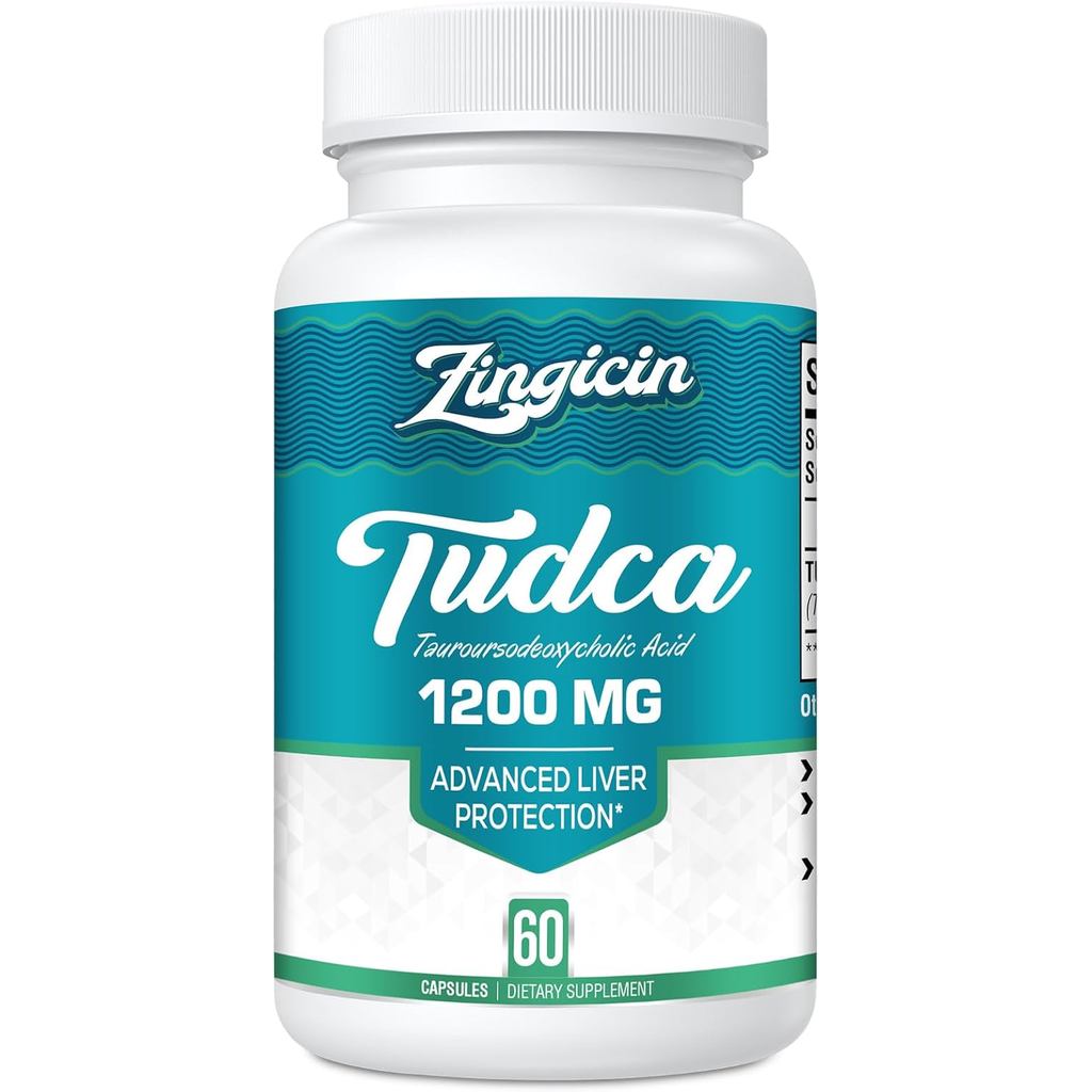 อาหารเสริม TUDCA 1200 มก. - 60 แคปซูลผัก, อาหารเสริมเกลือ TUDCA Bile อันทรงพลังสําหรับตับ,อาหาร