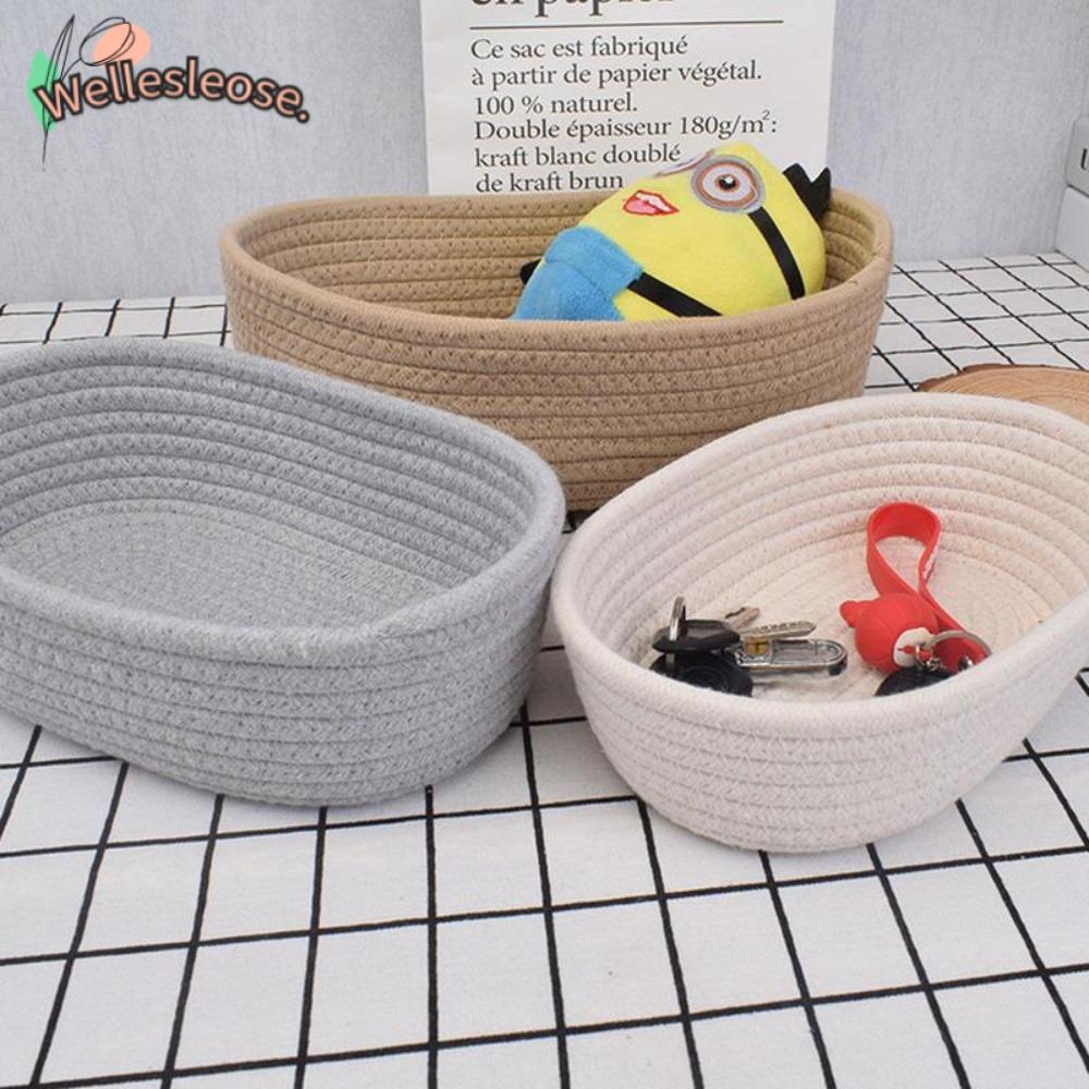 WELLE ที่เก็บเครื่องสําอางของขวัญตกแต่งทอมือ Desktop Sundries