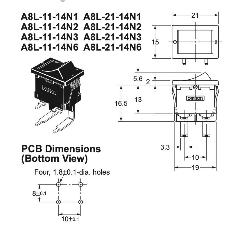 สวิตช์จรวด A8L-11N1 2 3 6 21 12N 13N 14N 15N