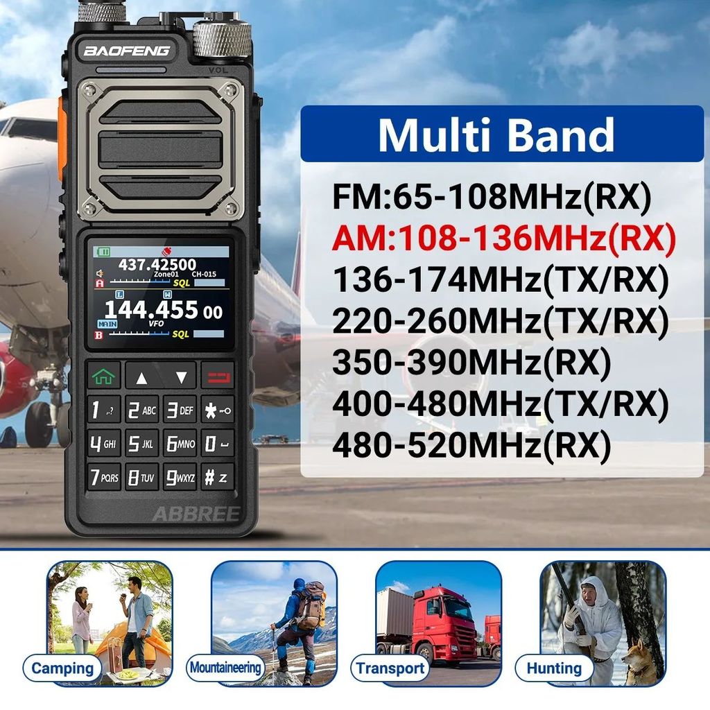 BAOFENG UV-25 PRO GPS Walkie Talkie 10W Multi Band Type-C 1000CH Charger 5200MAhสําหรับUV-5Rสมัครเล่