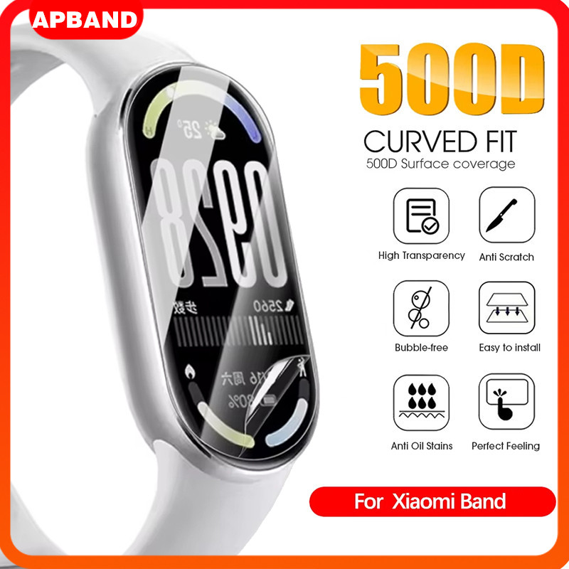 กระจกนิรภัย 3D / Hydrogel TPU นุ่มภาพยนตร์ for Mi Band 10 9 ฟิล์มป้องกันหน้าจออุปกรณ์เสริมฟิล์ม for Xiaomi Mi Band 8 NFC