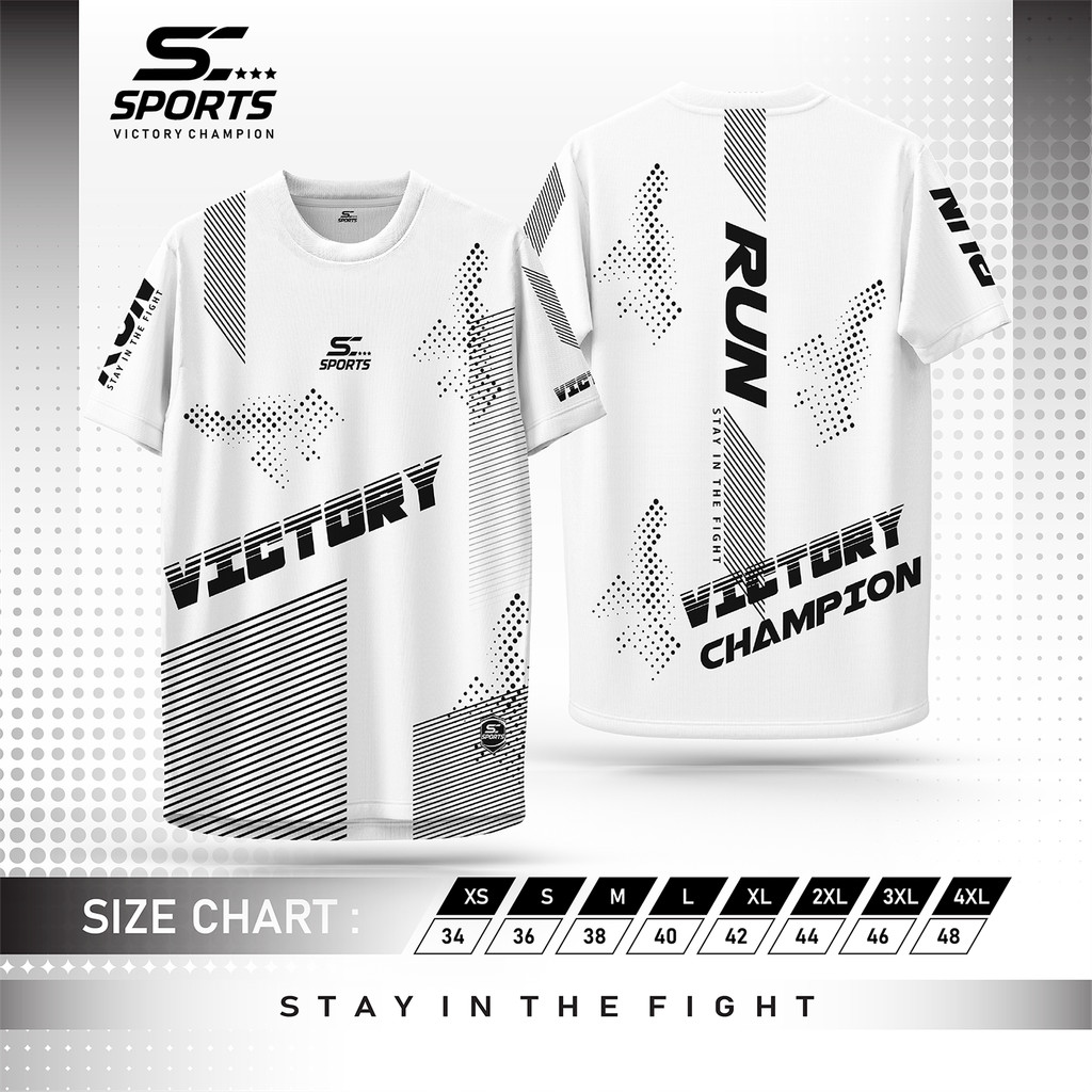 SC Sports เสื้อกีฬา เสื้อพิมพ์ลาย Run04-ขาว งานจริงสวย สีสด หนา145g นุ่มลื่นใส่สบาย
