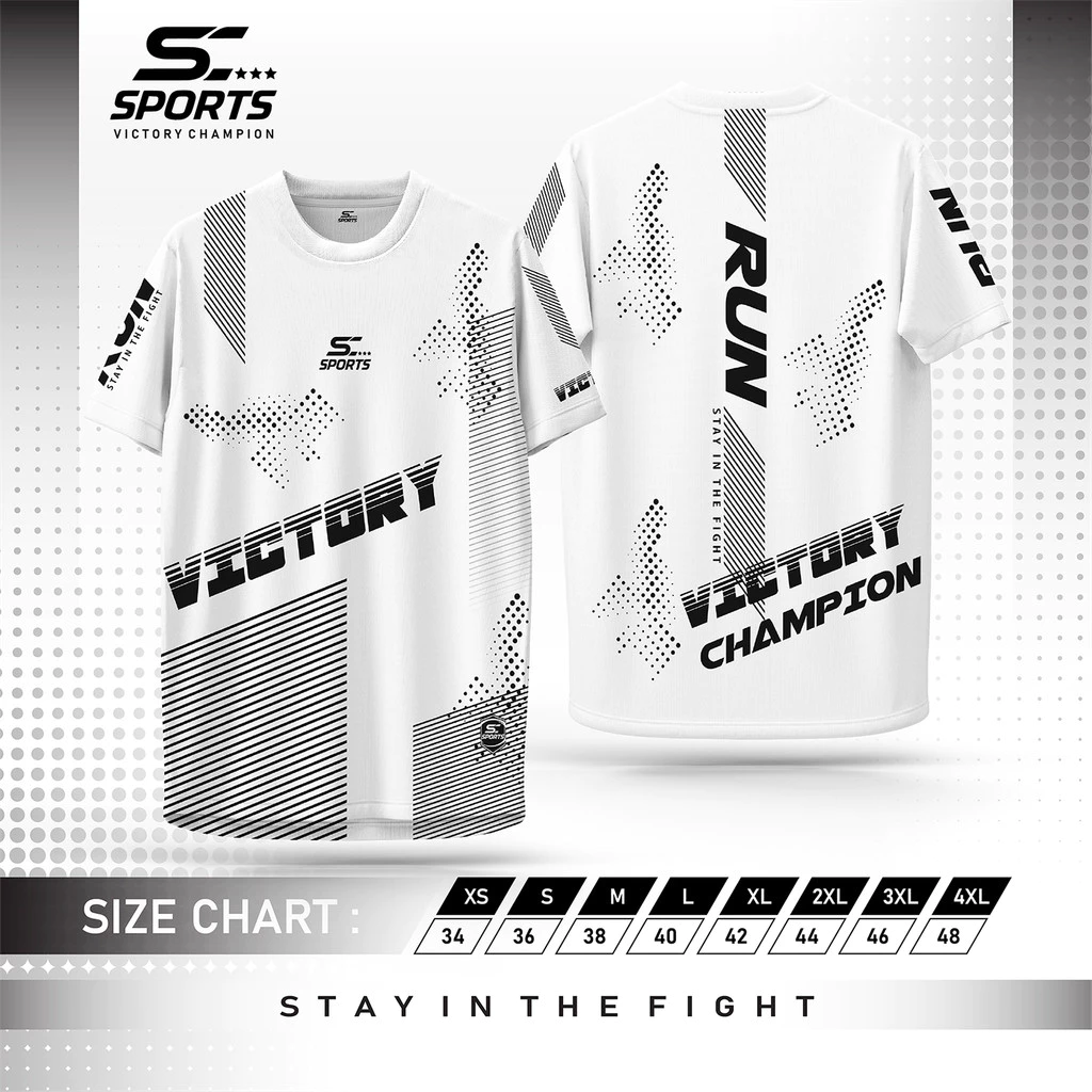 SC Sports เสื้อกีฬา เสื้อพิมพ์ลาย Run04-ขาว งานจริงสวย สีสด หนา145g นุ่มลื่นใส่สบาย