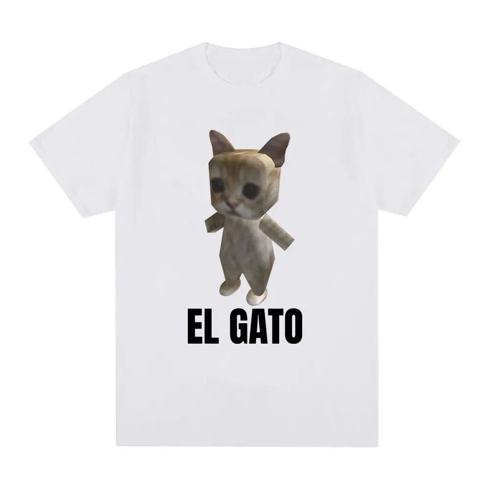 2025 Gildan El Gato sad crying cat Munchkin Kitty Meme เสื้อยืดผู้หญิงแฟชั่น xs-3xl
