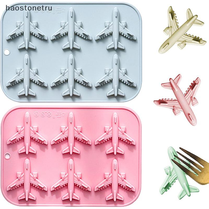OST Airplane Fondant แม่พิมพ์ซิลิโคน, 3D ถาดน้ําแข็งเครื่องบิน, แม่พิมพ์ขนมช็อคโกแลตซิลิโคนเครื่องบิ