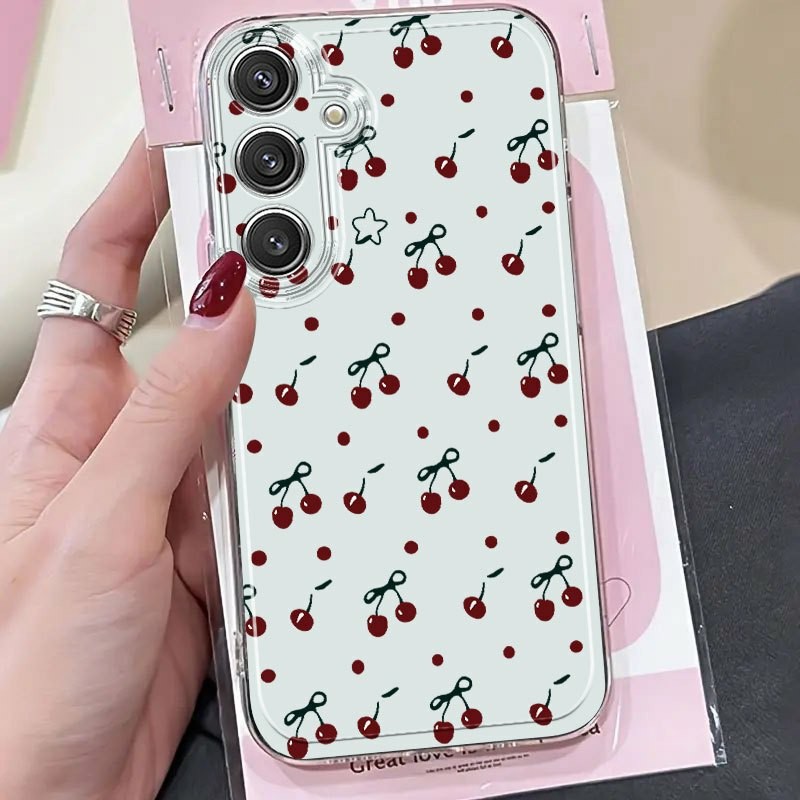 โปร่งใสTpu SILICONE Soft Case CherryสําหรับVivo Y12 Y17S Y12S Y19S Y20 Y21 Y22 Y16 Y91C Y15S Y03 Y17