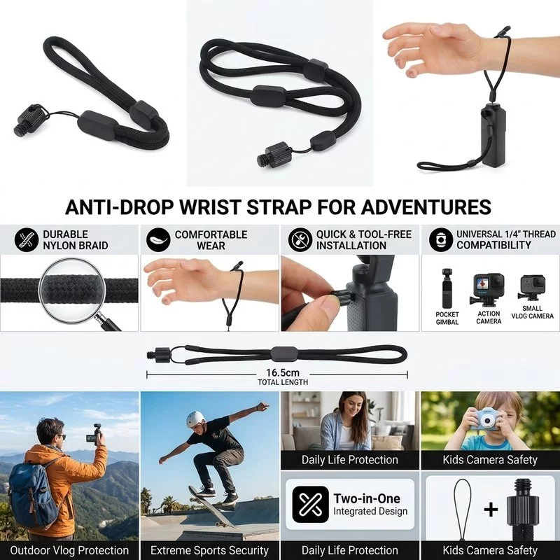 สายคล้องมือกล้อง หัวสกรู 1/4 นิ้ว สำหรับ Insta360 Series / Pocket 3 / GoPro thumbnail 5