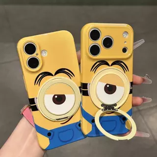 เคสโทรศัพท์เหมาะสําหรับiPhone 11 12 13 14 15 16 17 Pro max Plus Air Big Eyes Minions Bracketกันกระแทกกันกระแทกเคสรวมทุกอย่างUDBQ
