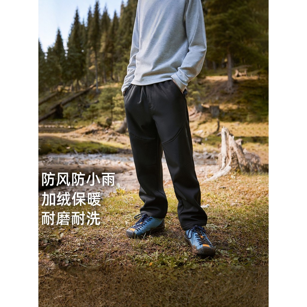 [Tibetan Wolf Soft Shell Pants] Pioneer Children Fleece-Resistant Wear-Resistant Pants Boys Outdoor 