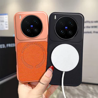 ฝาครอบแม่เหล็กหนัง PU สําหรับ vivo X300 Ultra X200 Pro X300S พื้นผิวลื่นซิลิโคนกันกระแทกโทรศัพท์กลับกรณี