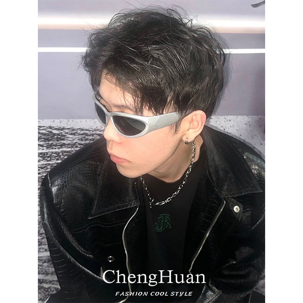 Y2K แว่นตากันแดดผู้ชาย High-End Sense Cyberpunk Future Sense Sun Street ยิงขี่ Windproof XSI2