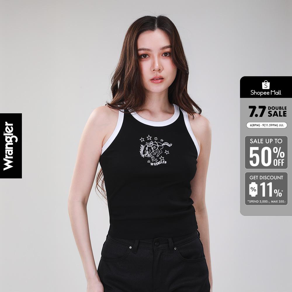 WRANGLER เสื้อยืดแขนสั้นผู้ชาย คอลเลคชั่น Wrangler Legends รุ่น WR S126MTSSN32 สีครีม