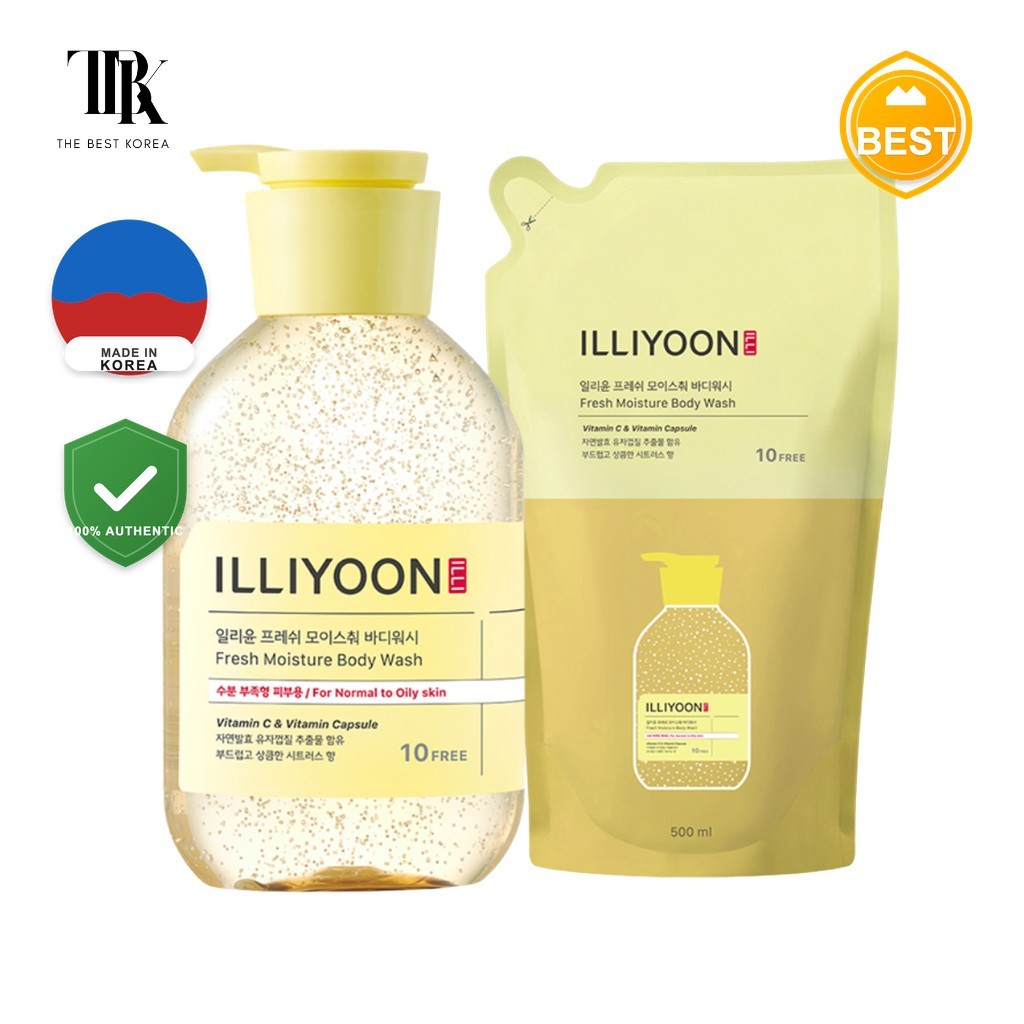 [illyoon] Fresh Moisture Body Wash รีฟิล 500ml + 500ml 1 ชุด / Korean Body Wash / Fresh Moisture by 