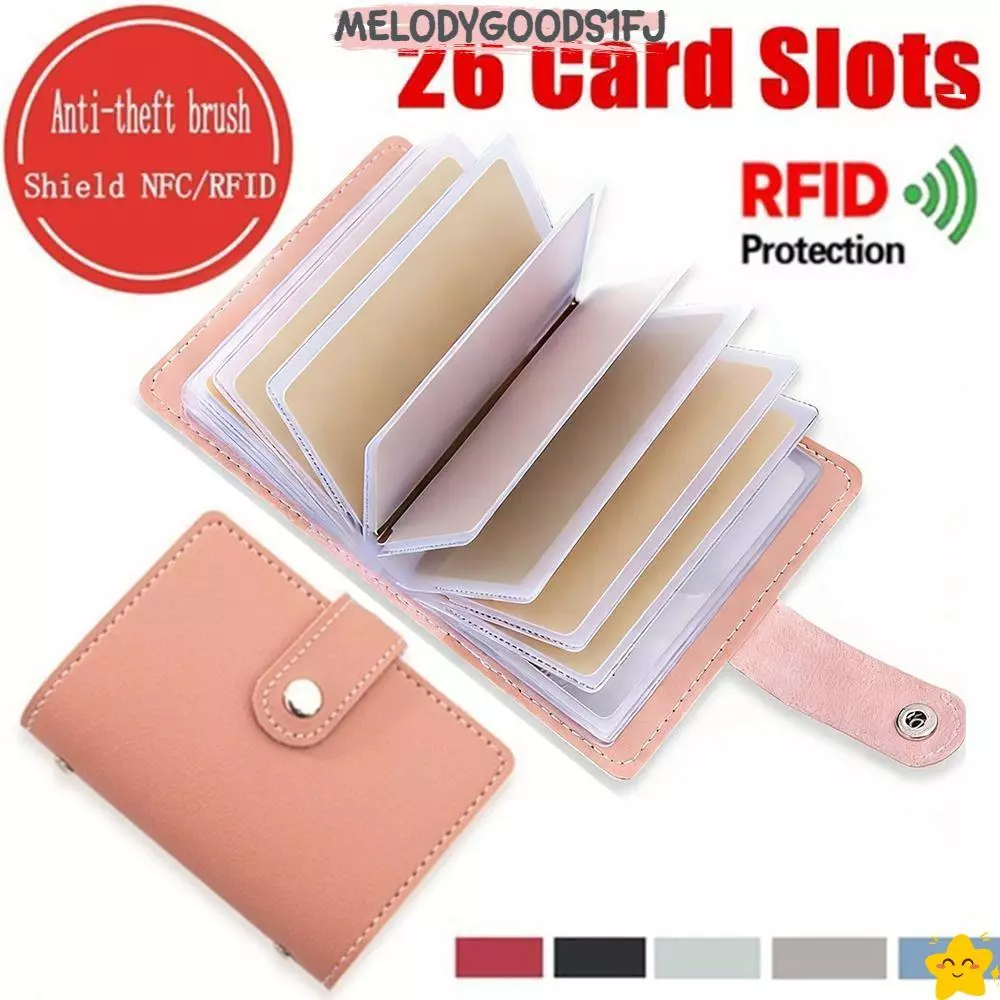 MELODYGOODS1FJ 26 ช่องใส่การ์ดผู้ถือบัตรเครดิต Multi-function Candy สีผู้หญิงผู้ชาย PU หนัง