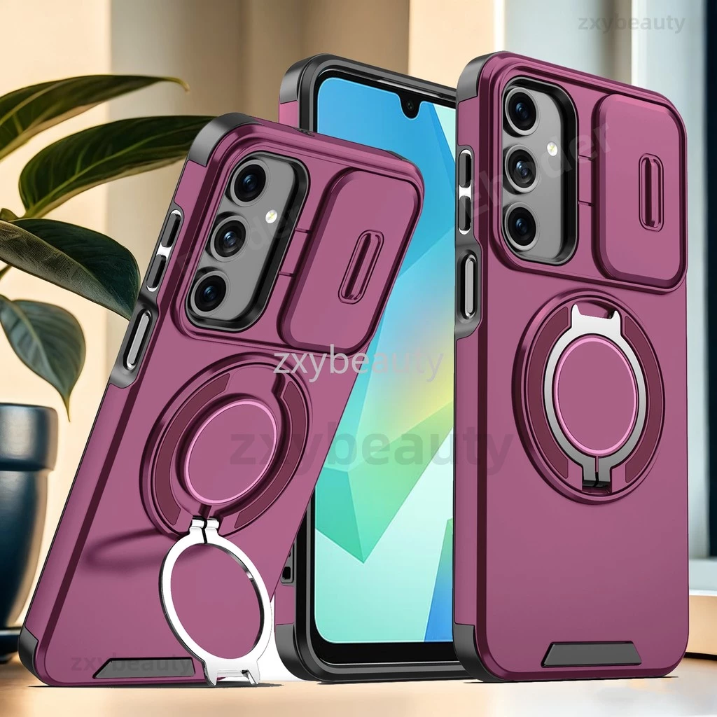 SAMSUNG สําหรับSamsung Galaxy A57 A37 A27 A17 4G 5G 2026 กรณีใหม่เกราะกันกระแทกสไลด์ปลอกแม่เหล็กสําหรับSamsungA57 A16 A36 A26 A56 A55 A54 A14 A15 A35 แหวนขาตั้งป้องกันปกหลัง