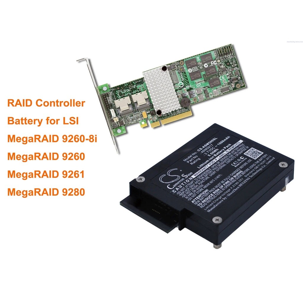 BPGM OrangeYu 1500mAh Battery BAT1S1P, IBBU08, L3-25343-13B for LSI MegaRAID 9260, MegaRAID 9260-8i,
