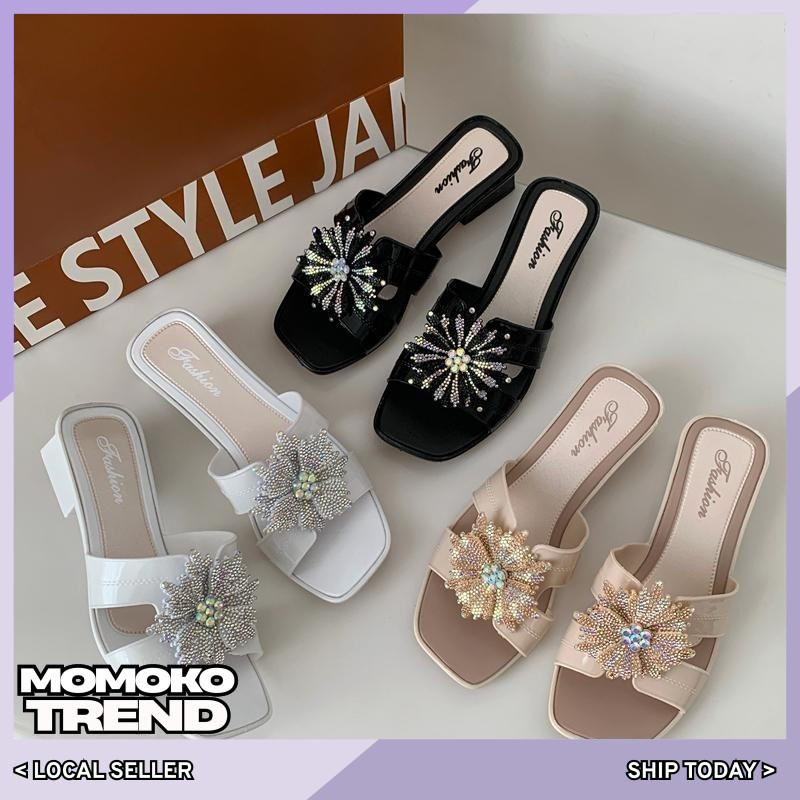 MOMOKO TREND 678-5 (J) ผู้หญิงสํานักงานรองเท้าส้นสูงแฟชั่นรองเท้าสบายๆ kasut ส้น murah Tumit Tinggi 