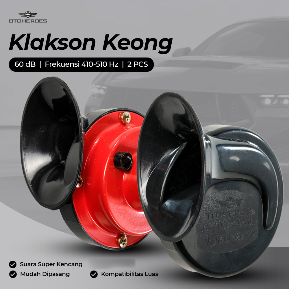 OOTOHEROES Type R แตรหอยทากรถยนต์แตรอากาศ 12V 60dB 2 PCS - 60B - สีดํา/แดง - 7RRS1BBQ
