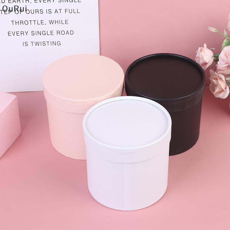 [B&C] กล่องกระดาษดอกไม้ทรงกลม 1 ชิ้น Hold The Buet Gift Paaging Box Party Gift Box {th}