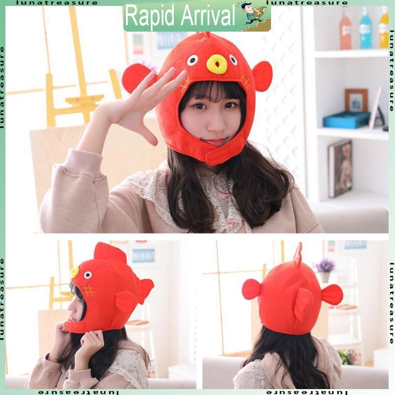 Halloween Funny Cartoon Puffer Fish Plush Hat Stuffed Toy Headgear Cosplay Props
