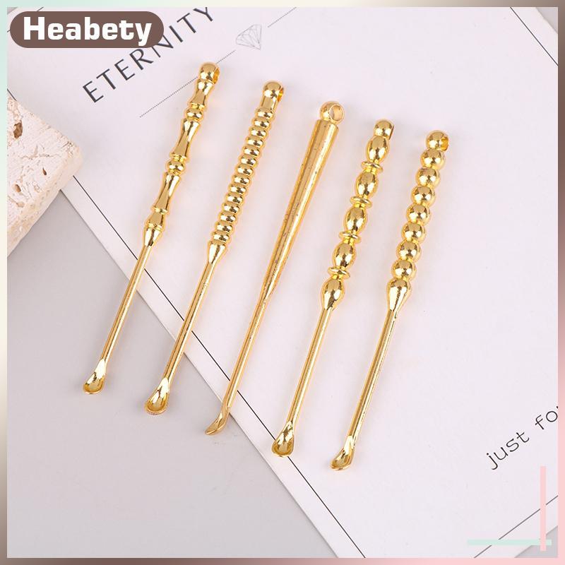 [ Heabety] Ear Pi Ear Curette Cleaner กําจัดขี้หูเครื่องมือทําความสะอาดช้อนหูทองเหลืองทําความสะอาดหู